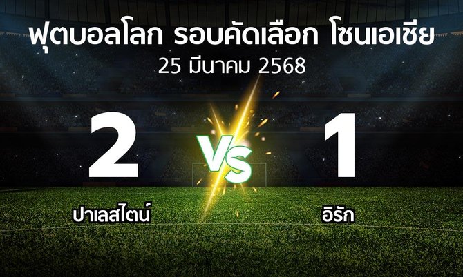 ผลบอล : ปาเลสไตน์ vs อิรัก (ฟุตบอลโลก-รอบคัดเลือก-โซนเอเชีย 2023-2025)