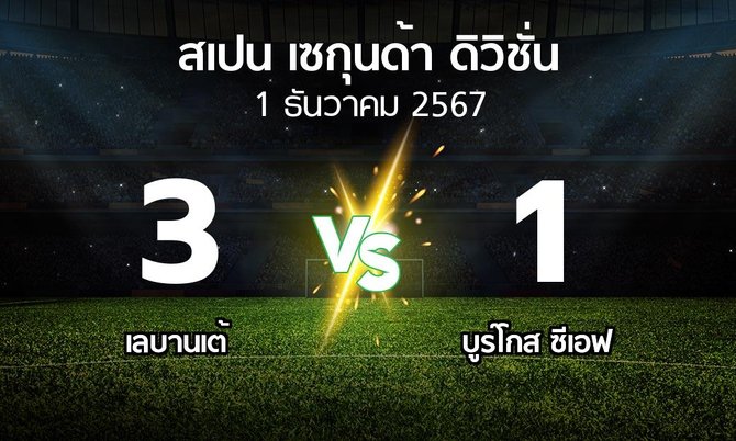 ผลบอล : เลบานเต้ vs บูร์โกส ซีเอฟ (สเปน-เซกุนด้า-ดิวิชั่น 2024-2025)