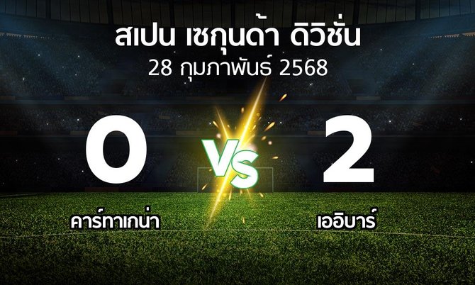 ผลบอล : คาร์ทาเกน่า vs เออิบาร์ (สเปน-เซกุนด้า-ดิวิชั่น 2024-2025)