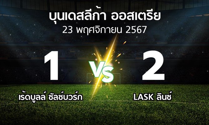 ผลบอล : เร้ดบูลล์ ซัลซ์บวร์ก vs LASK ลินซ์ (บุนเดสลีก้า-ออสเตรีย 2024-2025)