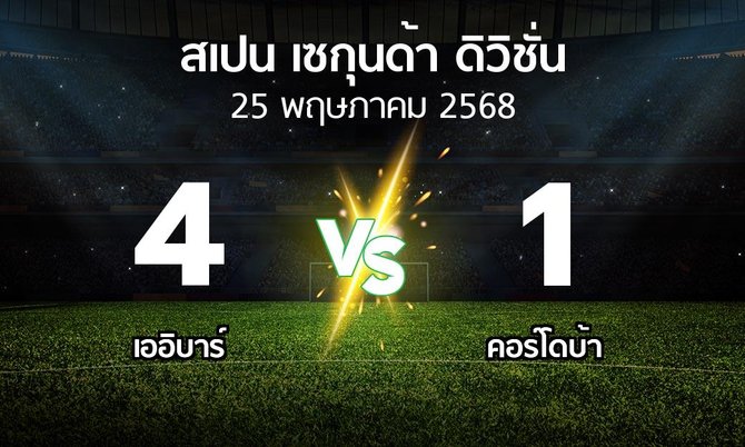 ผลบอล : เออิบาร์ vs คอร์โดบ้า (สเปน-เซกุนด้า-ดิวิชั่น 2024-2025)