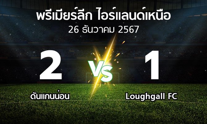 ผลบอล : ดันแกนน่อน vs Loughgall FC (พรีเมียร์ลีก-ไอร์แลนด์เหนือ 2024-2025)