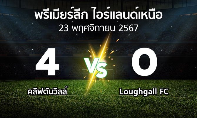 ผลบอล : คลิฟตันวิลล์ vs Loughgall FC (พรีเมียร์ลีก-ไอร์แลนด์เหนือ 2024-2025)