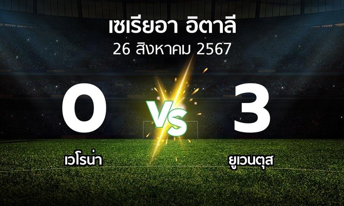 โปรแกรมบอล : เวโรน่า vs ยูเวนตุส (เซเรีย อา 2024-2025)