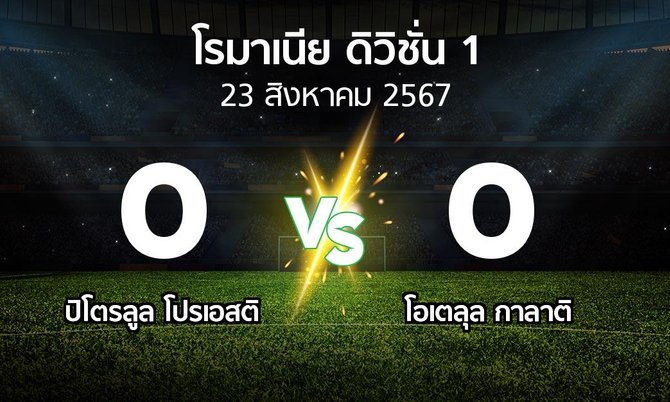 หมาว้อ ผลบอล : ปิโตรลูล โปรเอสติ vs โอเตลุล กาลาติ (โรมาเนีย-ดิวิชั่น-1 2024-2025)