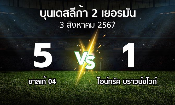 ผลบอล : ชาลเก้ 04 vs บราวน์ชไวก์ (บุนเดสลีก้า-2-เยอรมัน 2024-2025)