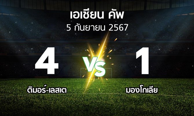 ผลบอล : ติมอร์-เลสเต vs มองโกเลีย (เอเชียนคัพ 2024-2027)