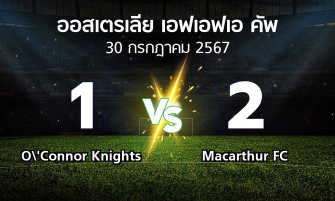 ผลบอล : O\'Connor Knights vs Macarthur FC (ออสเตรเลีย-เอฟเอฟเอ-คัพ 2024)