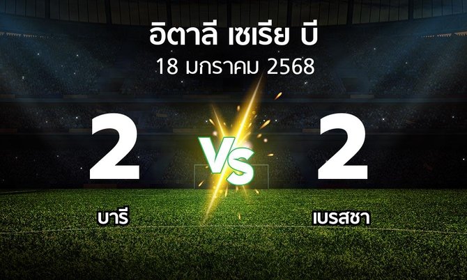 ผลบอล : บารี vs เบรสชา (อิตาลี-เซเรีย-บี 2024-2025)