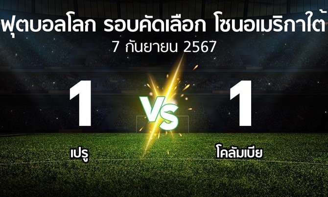 ผลบอล : เปรู vs โคลัมเบีย (ฟุตบอลโลก-รอบคัดเลือก-โซนอเมริกาใต้ 2023-2025)