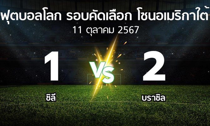 ผลบอล : ชิลี vs บราซิล (ฟุตบอลโลก-รอบคัดเลือก-โซนอเมริกาใต้ 2023-2025)