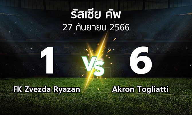 ผลบอล : FK Zvezda Ryazan vs Akron Togliatti (รัสเซีย-คัพ 2023-2024)