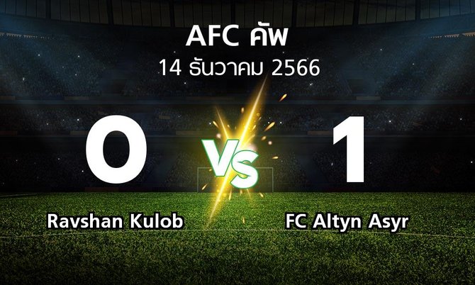 ผลบอล : Ravshan Kulob vs FC Altyn Asyr (เอเอฟซีคัพ 2023-2024)