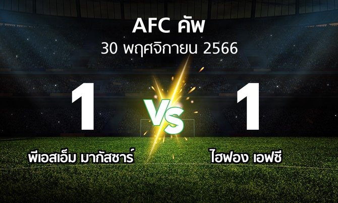 ผลบอล : พีเอสเอ็ม มากัสซาร์ vs ไฮฟอง เอฟซี (เอเอฟซีคัพ 2023-2024)
