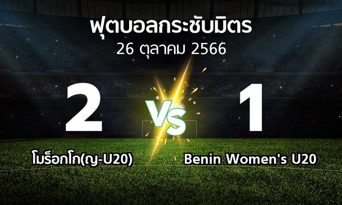 โปรแกรมบอล : โมร็อกโก(ญ-U20) vs Benin Women's U20 (ฟุตบอลกระชับมิตร)