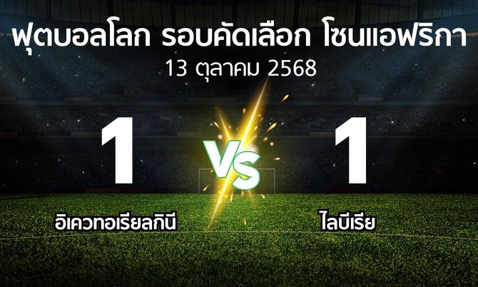 ผลบอล : อิเควทอเรียลกินี vs ไลบีเรีย (ฟุตบอลโลก-รอบคัดเลือก-โซนแอฟริกา 2023-2025)