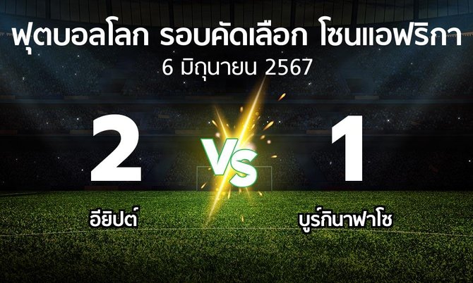 ผลบอล : อียิปต์ vs บูร์กินาฟาโซ (ฟุตบอลโลก-รอบคัดเลือก-โซนแอฟริกา 2023-2025)