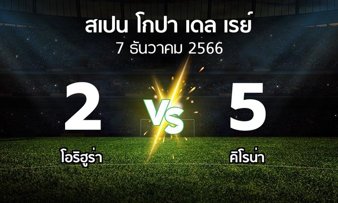 ผลบอล : โอริฮูร่า vs คิโรน่า (สเปน-โกปาเดลเรย์ 2023-2024)