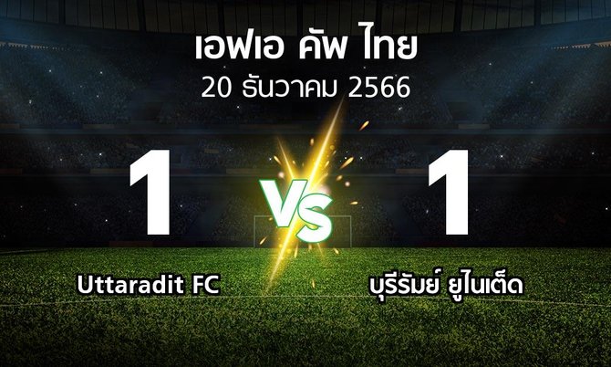ผลบอล : Uttaradit FC vs บุรีรัมย์ ยูไนเต็ด (ไทยเอฟเอคัพ 2023-2024)