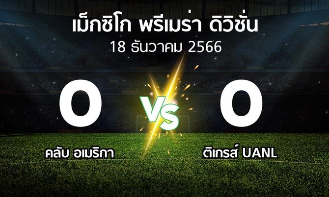 ผลบอล : คลับ อเมริกา vs ติเกรส์ UANL (เม็กซิโก-พรีเมร่า-ดิวิชั่น 2023-2024)
