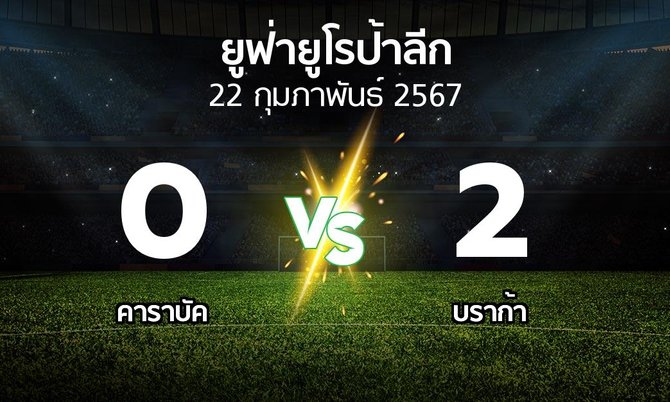 ผลบอล : คาราบัค vs บราก้า (ยูฟ่า ยูโรป้าลีก 2023-2024)