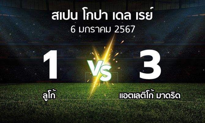 ผลบอล : ลูโก้ vs แอต.มาดริด (สเปน-โกปาเดลเรย์ 2023-2024)