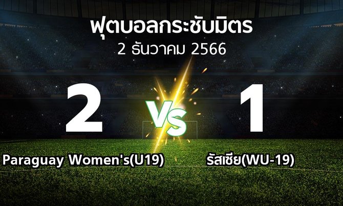 ผลบอล : Paraguay Women's(U19) vs รัสเซีย(WU-19) (ฟุตบอลกระชับมิตร)