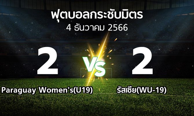 โปรแกรมบอล : Paraguay Women's(U19) vs รัสเซีย(WU-19) (ฟุตบอลกระชับมิตร)