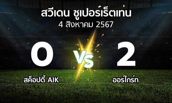 ผลบอล : สค็อปดี้ AIK vs Orgryt (สวีเดน-ซูเปอร์เร็ตเท่น 2024)
