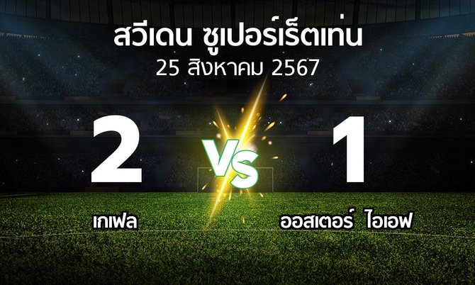 ผลบอล : เกเฟล vs ออสเตอร์ ไอเอฟ (สวีเดน-ซูเปอร์เร็ตเท่น 2024)