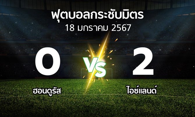 โปรแกรมบอล : ฮอนดูรัส vs ไอซ์แลนด์ (ฟุตบอลกระชับมิตร)