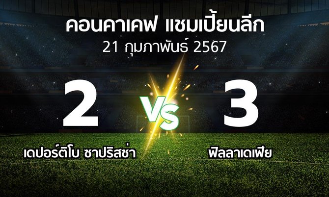 ผลบอล : เดปอร์ติโบ ซาปริสซ่า vs ฟิลลาเดเฟีย (คอนคาเคฟ-แชมเปี้ยนลีก 2024)
