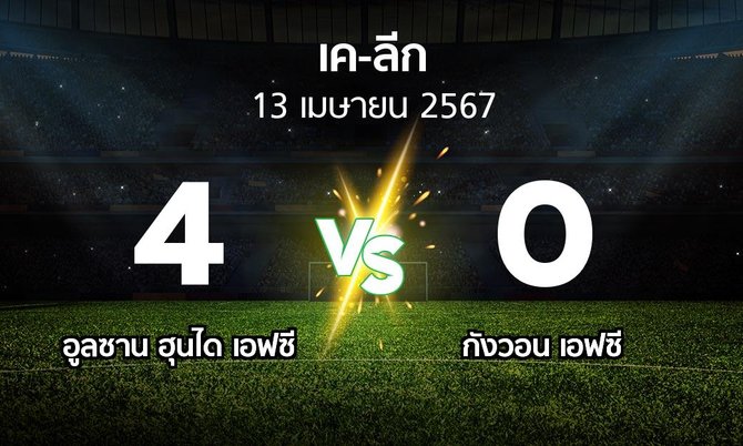 ผลบอล : อูลซาน ฮุนได เอฟซี vs กังวอน เอฟซี (เค-ลีก 2024)