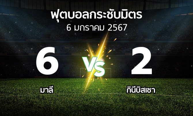 โปรแกรมบอล : มาลี vs กินีบิสเซา (ฟุตบอลกระชับมิตร)