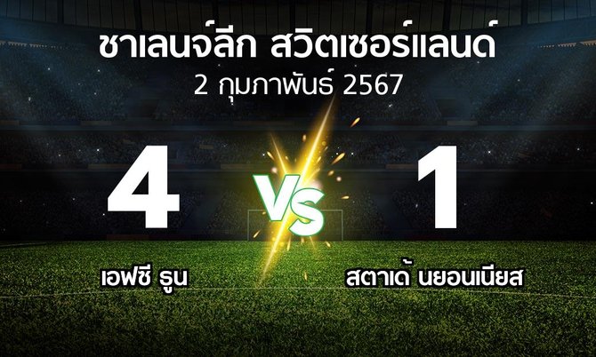 ผลบอล : เอฟซี ธูน vs สตาเด้ นยอนเนียส (ชาเลนจ์-ลีก-สวิตเซอร์แลนด์ 2023-2024)