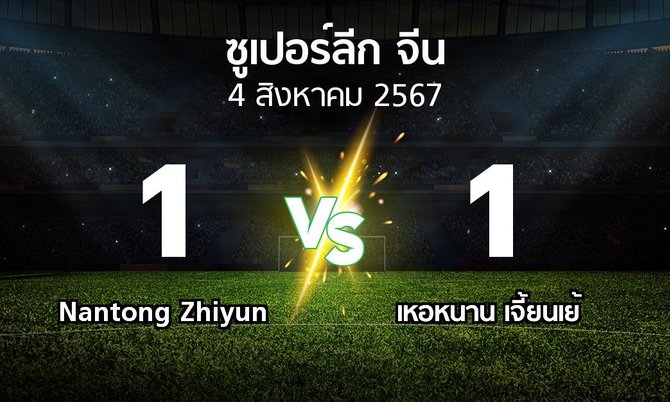 ผลบอล : Nantong Zhiyun vs เหอหนาน เจี้ยนเย้ (ซูเปอร์ลีกจีน 2024)