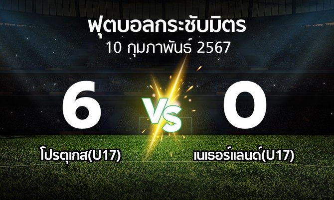 โปรแกรมบอล : โปรตุเกส(U17) vs เนเธอร์แลนด์(U17) (ฟุตบอลกระชับมิตร)