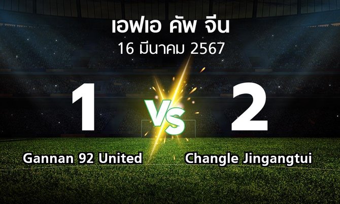 ผลบอล : Gannan 92 United vs Changle Jingangtui (เอฟเอ-คัพ-จีน 2024)