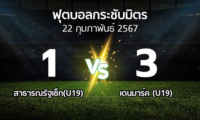 โปรแกรมบอล : สาธารณรัฐเช็ก(U19) vs เดนมาร์ค (U19) (ฟุตบอลกระชับมิตร)