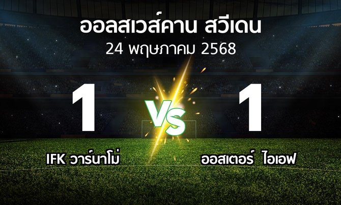 ผลบอล : IFK วาร์นาโม่ vs ออสเตอร์  ไอเอฟ (ออลสเวส์คาน สวีเดน 2025)