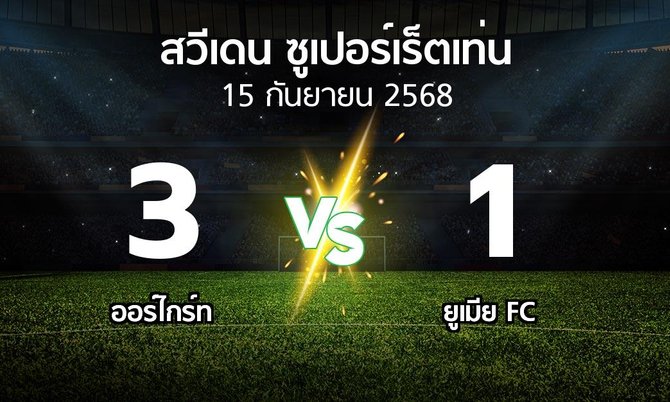 ผลบอล : Orgryt vs ยูเมีย FC (สวีเดน-ซูเปอร์เร็ตเท่น 2025)