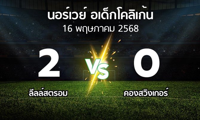 ผลบอล : ลีลล์สตรอม vs คองสวิงเกอร์ (นอร์เวย์-อเด็กโคลิเก้น 2025)