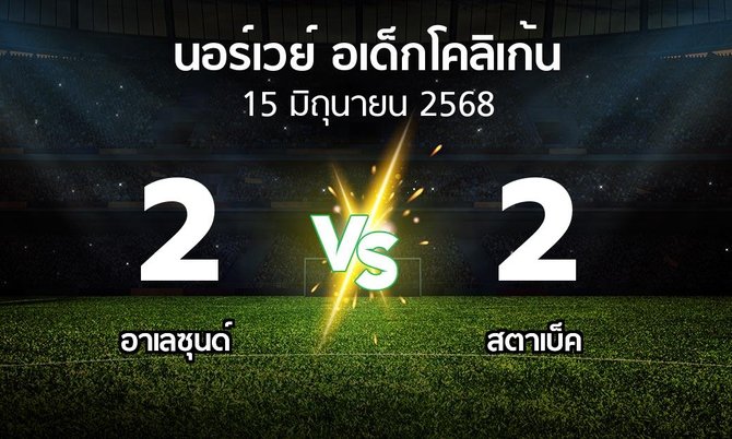 ผลบอล : อาเลซุนด์ vs สตาเบ็ค (นอร์เวย์-อเด็กโคลิเก้น 2025)