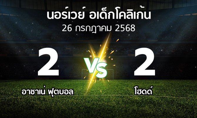 ผลบอล : อาซาเน่ ฟุตบอล vs โฮดด์ (นอร์เวย์-อเด็กโคลิเก้น 2025)