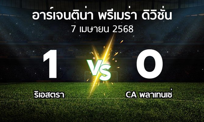 ผลบอล : ริเอสตรา vs CA พลาเทนเซ่ (อาร์เจนติน่า-พรีเมร่า-ดิวิชั่น 2025)