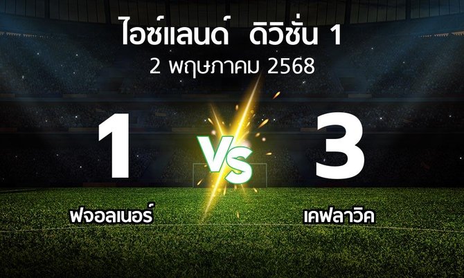ผลบอล : ฟจอลเนอร์ vs เคฟลาวิค (ไอซ์แลนด์-ดิวิชั่น-1 2025)