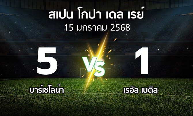 ผลบอล : บาร์เซโลน่า vs เรอัล เบติส (สเปน-โกปาเดลเรย์ 2024-2025)