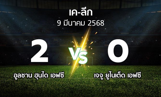 ผลบอล : อูลซาน ฮุนได เอฟซี vs เจจู ยูไนเต็ด เอฟซี (เค-ลีก 2025)