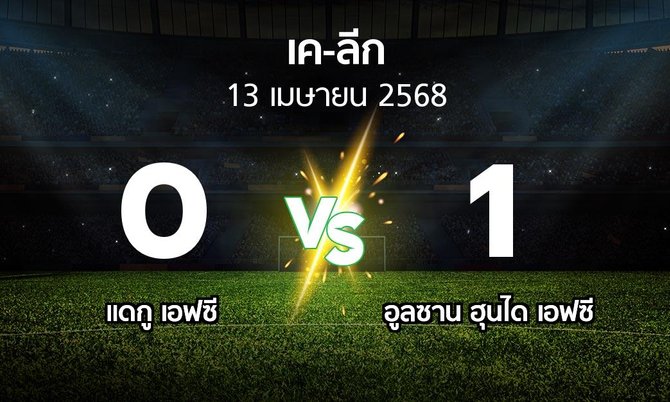 ผลบอล : แดกู เอฟซี vs อูลซาน ฮุนได เอฟซี (เค-ลีก 2025)