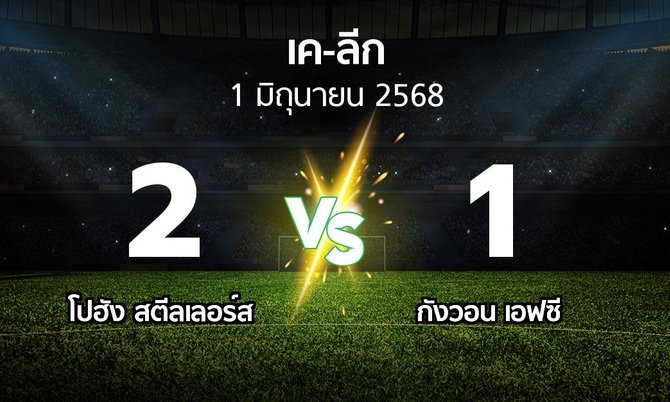 ผลบอล : โปฮัง สตีลเลอร์ส vs กังวอน เอฟซี (เค-ลีก 2025)
